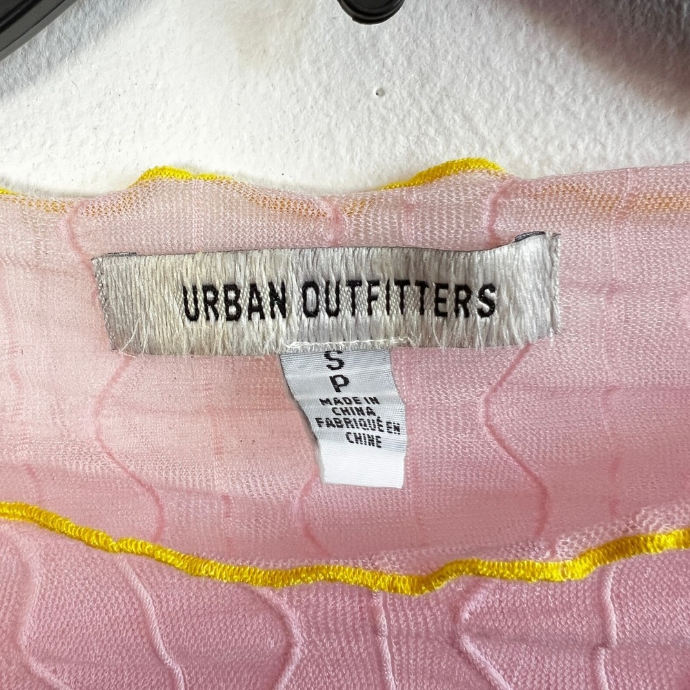 Urban Outfitters Mesh Top Small Sheer Textured Pink Yellow Coquette Fairy‎ - Picture 5 of 8